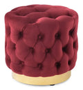 Adell 17 Round Fabric Ottoman with Gold Base