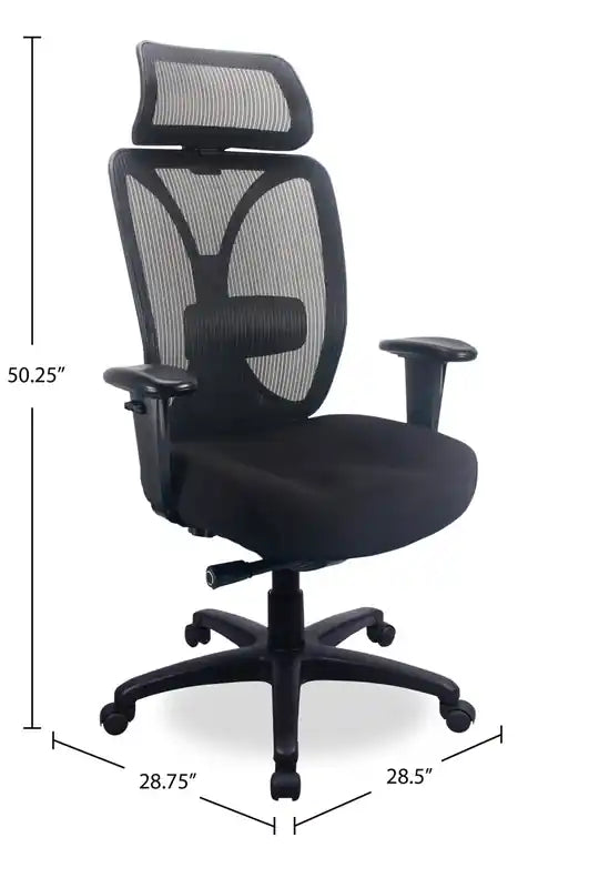Chaise de bureau 28.5 – Noir avec dossier en maille