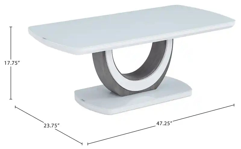 Table basse moderne 47.25 - Blanc et gris