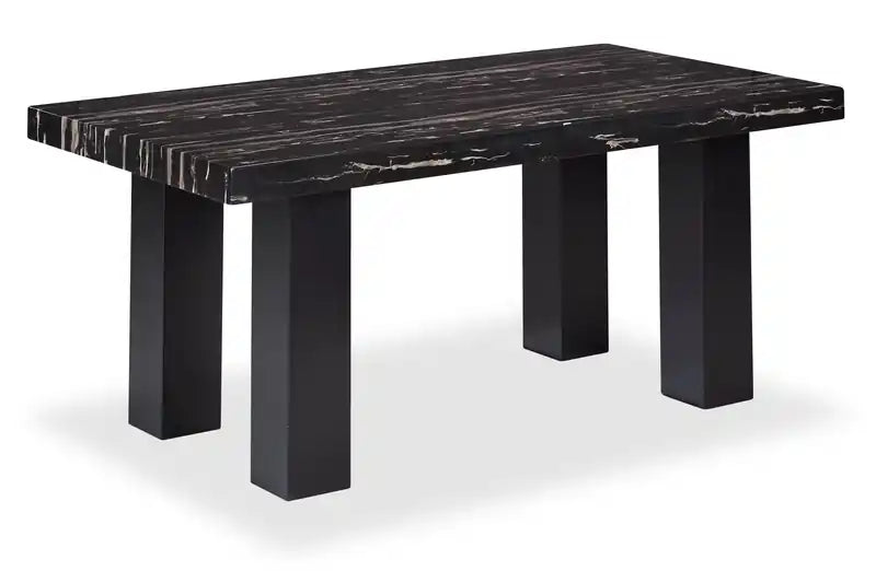 Burk Dining Table with Epoxy Resin Marble-Look Top, 72W