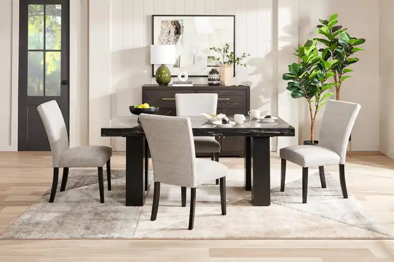 Table à manger avec plateau aspect marbre en résine époxy, 72 po de largeur
