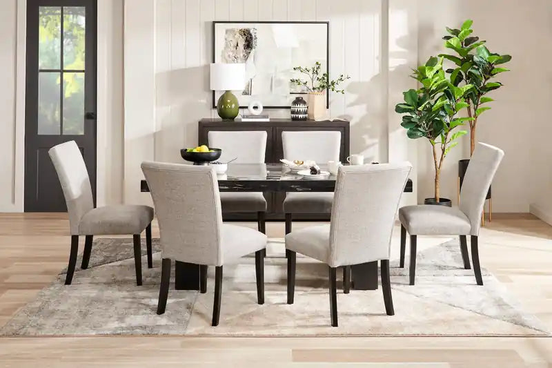 Table à manger avec plateau aspect marbre en résine époxy, 72 po de largeur