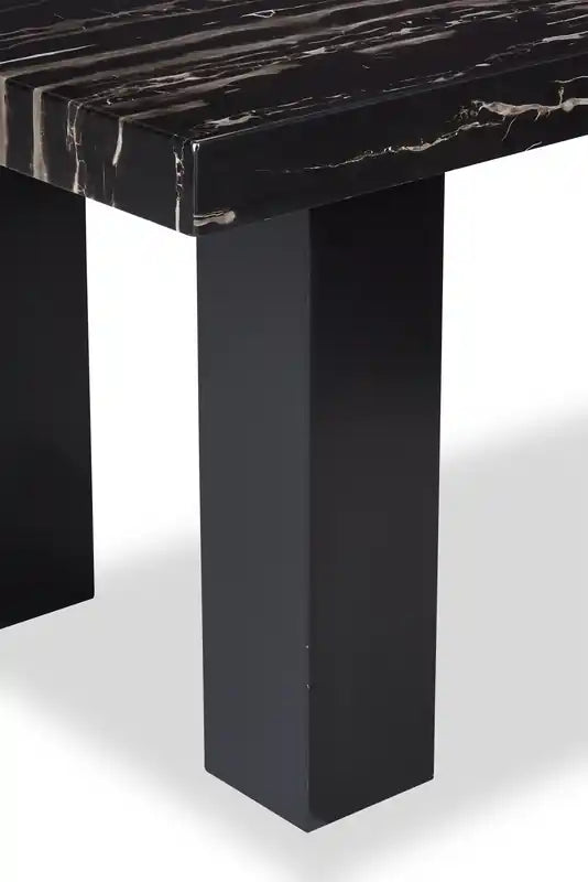 Table à manger avec plateau aspect marbre en résine époxy, 72 po de largeur