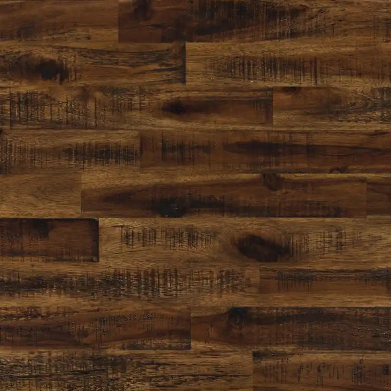 24 Table d'appoint rustique avec rangement et étagère - Bois marron