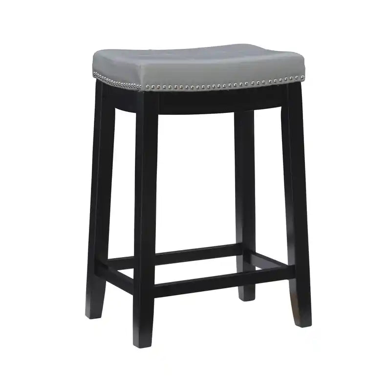 Claridge Faux Leather Backless Counter-Height Stool