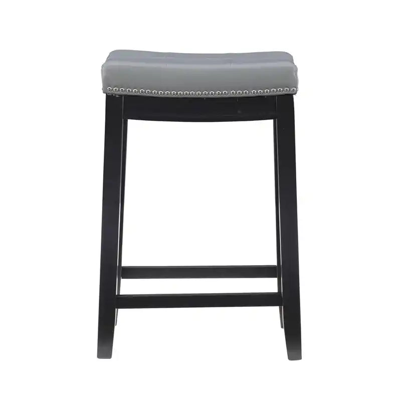 Tabouret de comptoir sans dossier en similicuir