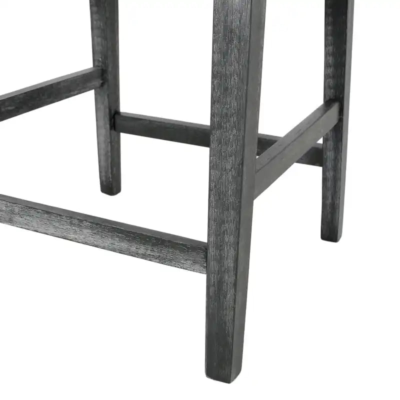 Tabouret de comptoir de 66 cm avec siège en tissu rembourré et pieds en bois massif