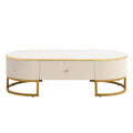 Edison 47.2 Oval Engineered Wood Coffee Table With Storage Drawers