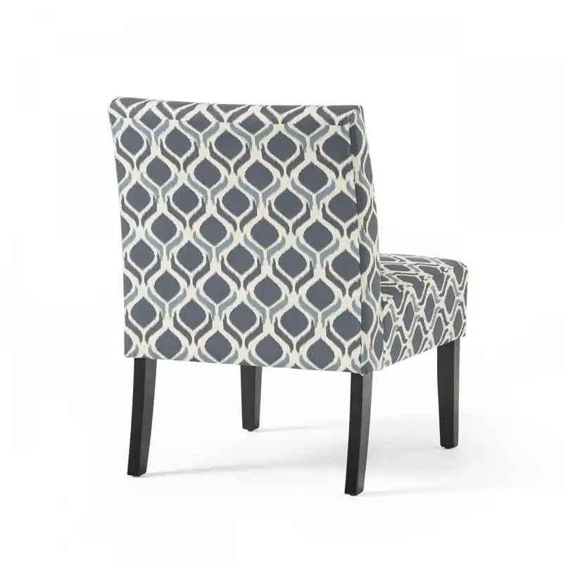 Fauteuil d'appoint en tissu aspect lin avec pieds en bois d'hévéa