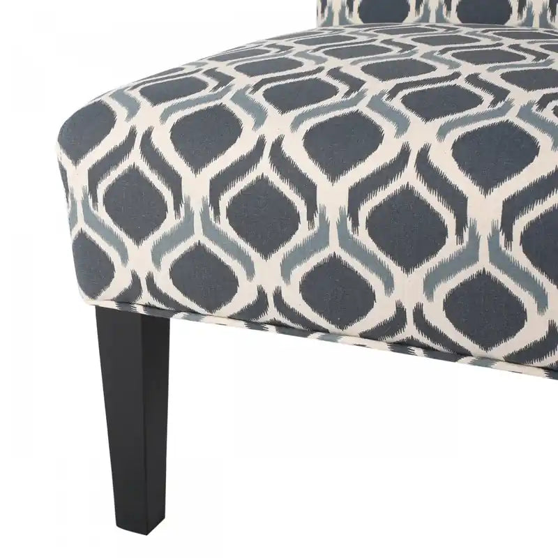 Fauteuil d'appoint en tissu aspect lin avec pieds en bois d'hévéa