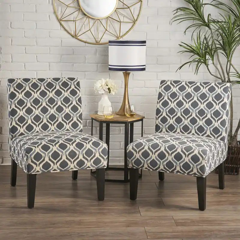 Fauteuil d'appoint en tissu aspect lin avec pieds en bois d'hévéa