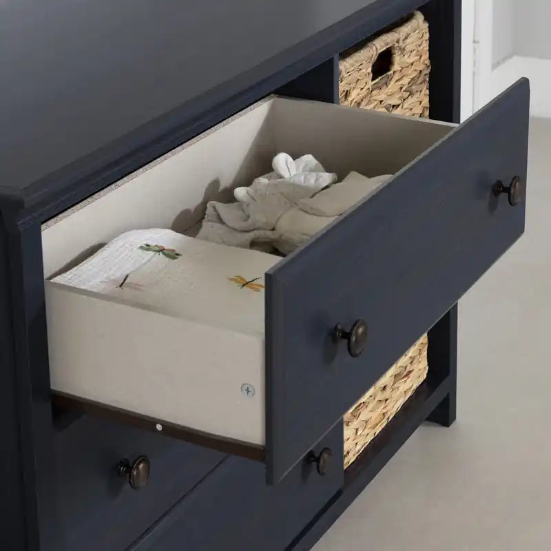 Commode 3 tiroirs avec paniers de rangement - Myrtille