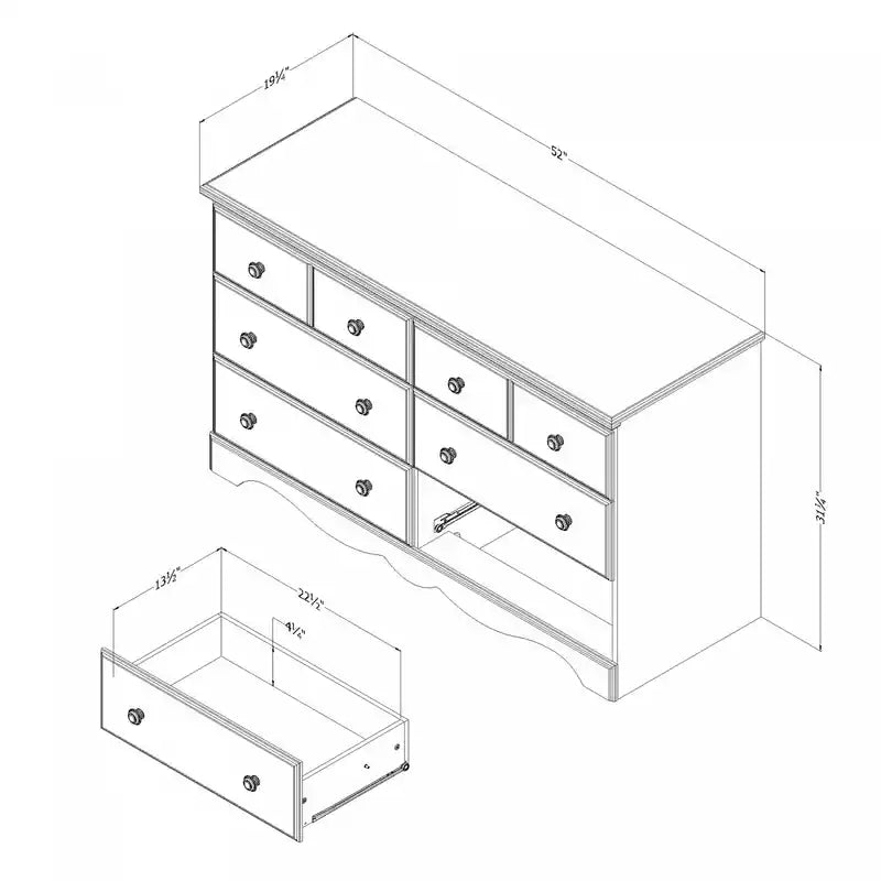 Commode à 6 tiroirs - Myrtille