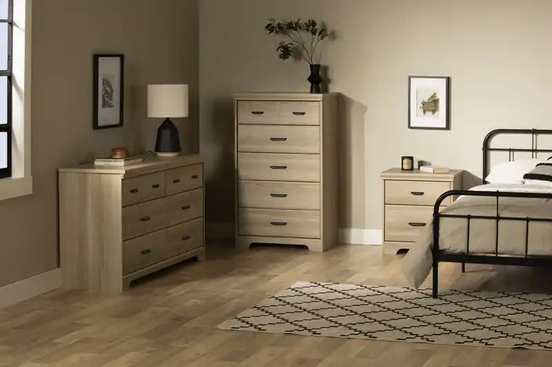 Commode à 5 tiroirs - Frêne naturel