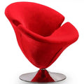 Manhattan Comfort Tulip Polished Chrome Velvet Swivel Accent Chair