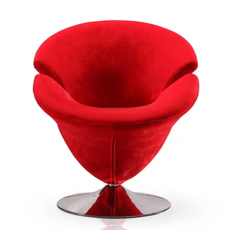 Fauteuil d'appoint pivotant en velours chrome poli
