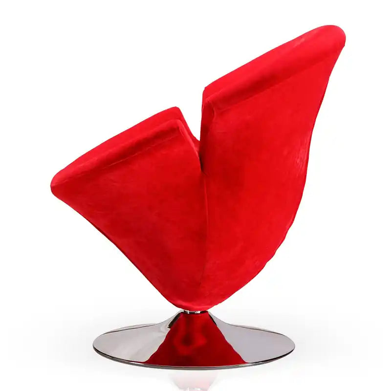 Fauteuil d'appoint pivotant en velours chrome poli