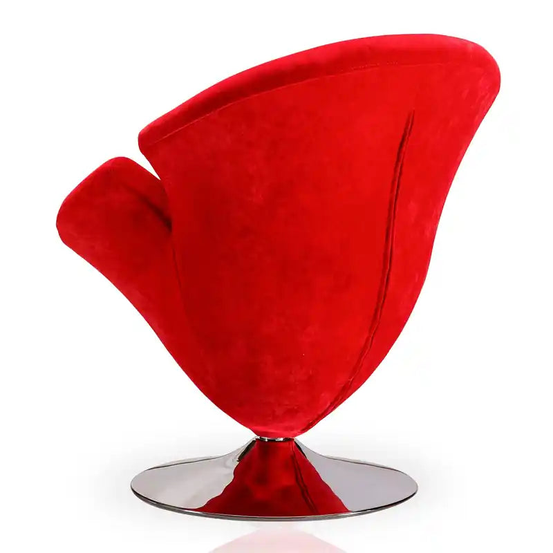 Fauteuil d'appoint pivotant en velours chrome poli