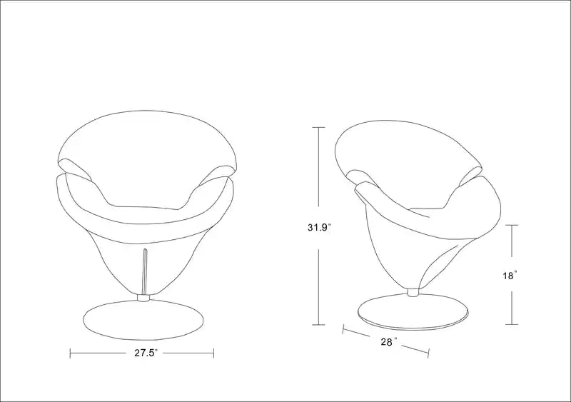 Fauteuil d'appoint pivotant en velours chrome poli