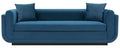 Manhattan Comfort Contemporary Edmonda Velvet Sofa with Pillows - Sapphire Blue