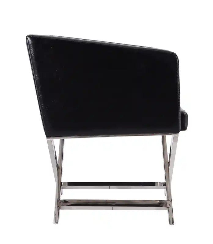 Fauteuil d'appoint de salon en similicuir chromé poli