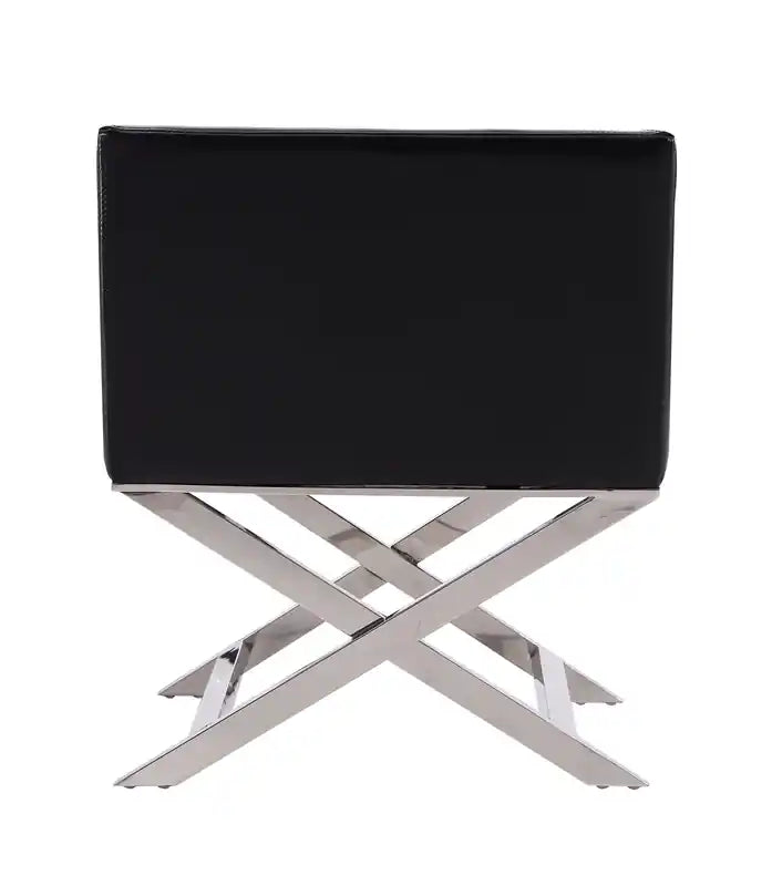 Fauteuil d'appoint de salon en similicuir chromé poli