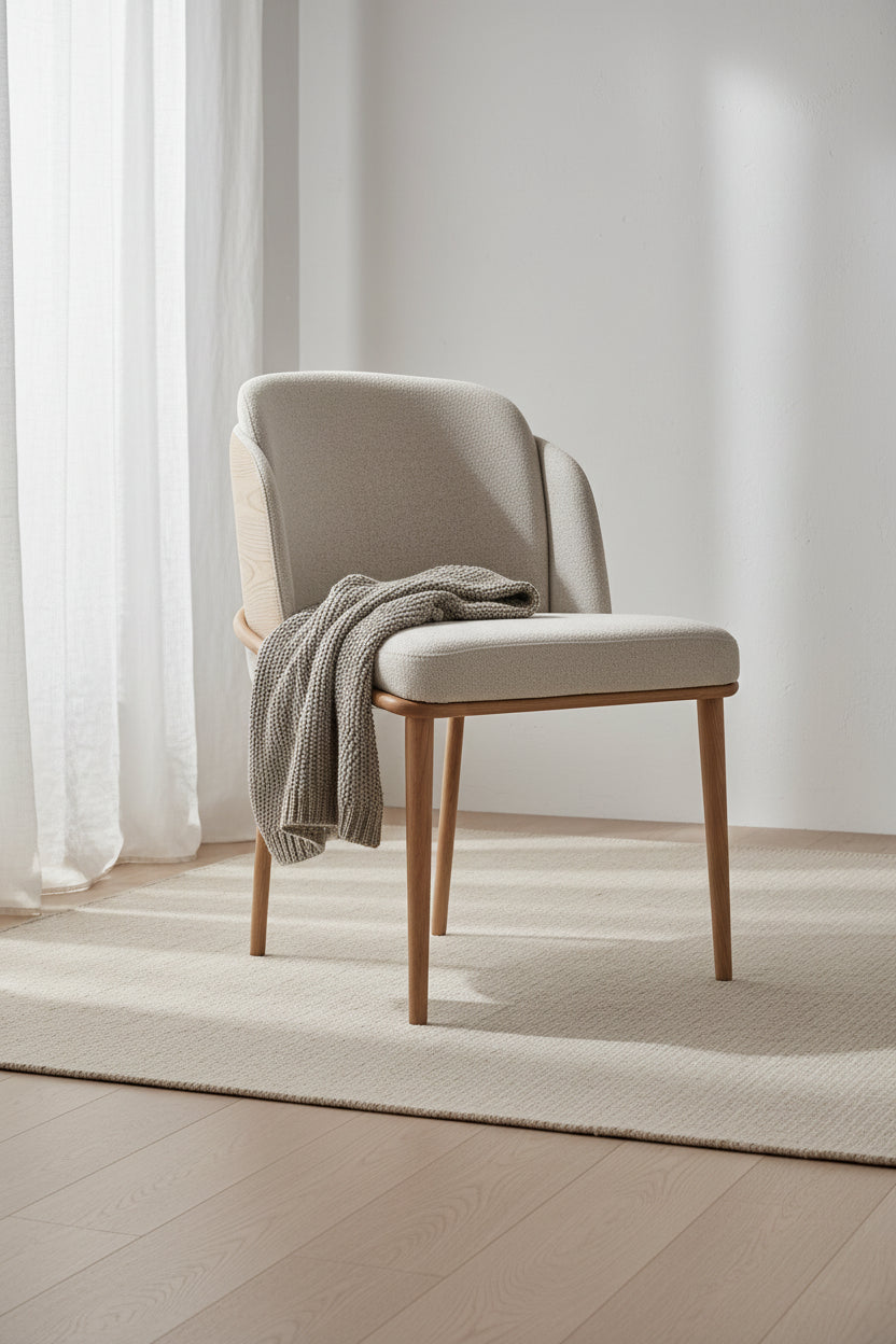 Manhattan Comfort Flor Fabric Dining Chair - Wheat