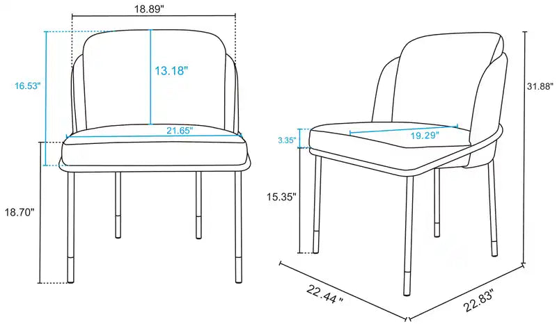 Chaise de salle à manger en tissu - Blé