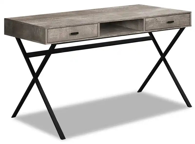 Flynn 47.25 Reclaimed Wood-Look Office Desk with 2-Drawers