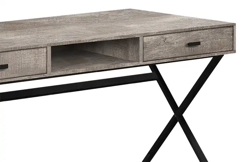 Bureau de 47,25 po style bois recyclé avec 2 tiroirs
