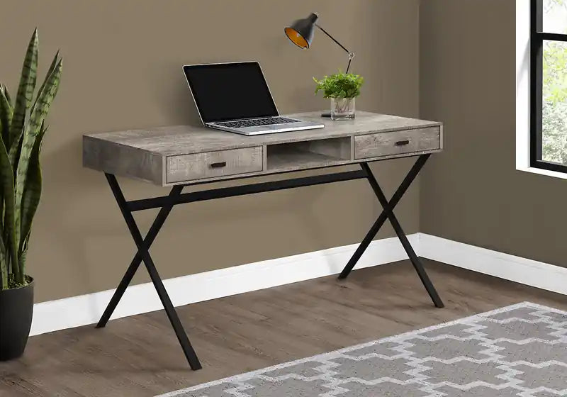 Bureau de 47,25 po style bois recyclé avec 2 tiroirs