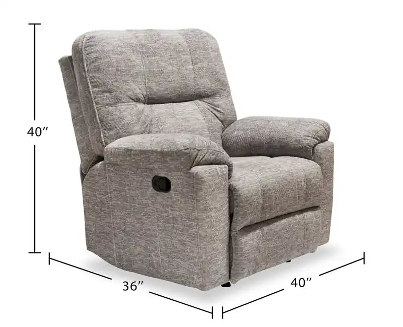 Fauteuil inclinable planeur en tissu chenille 40 fabriqué au Canada - Gris tourterelle