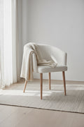 Gem Dining Chair with Boucle Fabric & Gold Accent