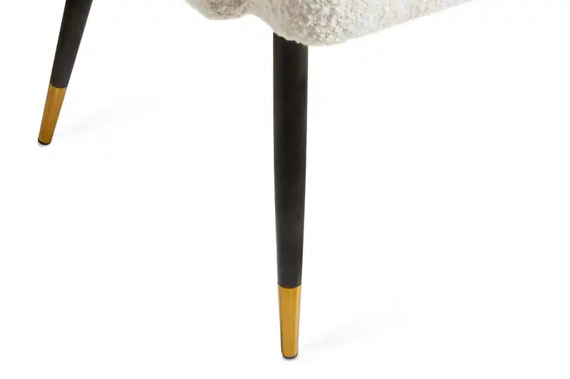 Chaise de salle à manger Gem avec tissu bouclé et accent doré