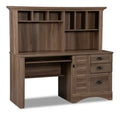 Harbor View 62.25 Office Desk with Hutch  Salt Oak