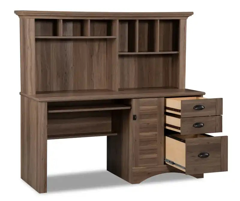62.25 Bureau d'ordinateur avec huche en chêne salé