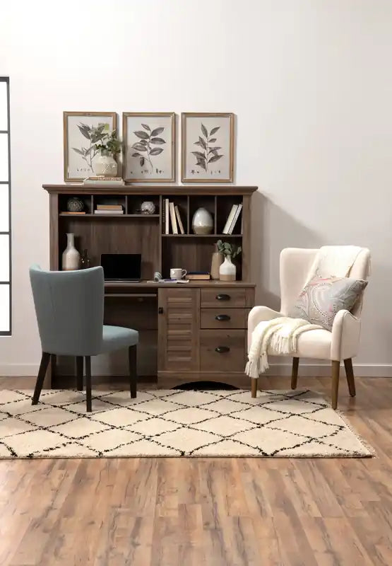 62.25 Bureau d'ordinateur avec huche en chêne salé