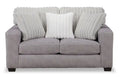 Made in Canada Koda 67 Chenille and Faux Fur Fabric Loveseat with Removable Cushions - Plush Paloma Grey