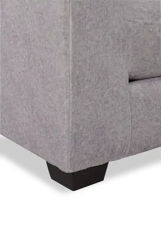 Causeuse en chenille et similicuir 67 po fabriquée au Canada avec coussins amovibles - Gris Paloma moelleux