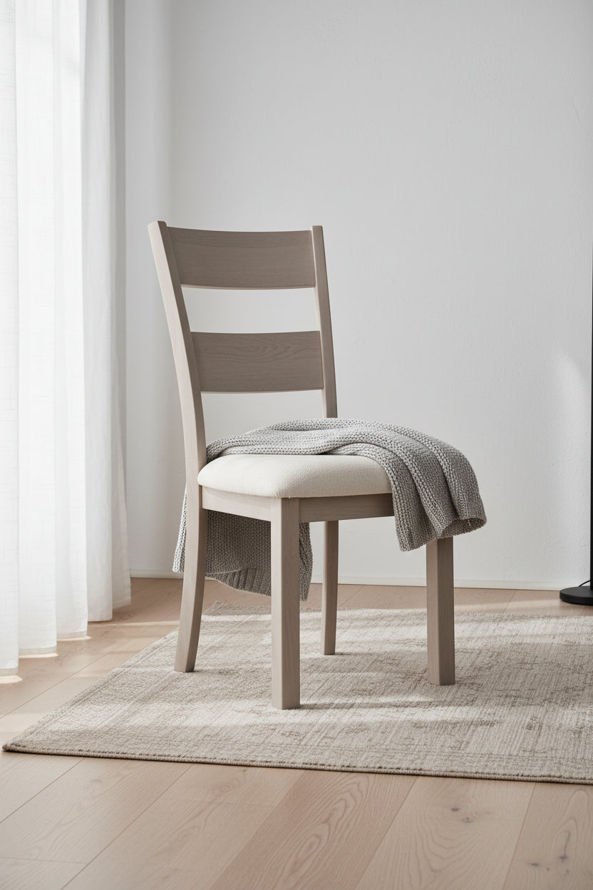Krew Dining Chair with Polyester Fabric, Ladder-Back