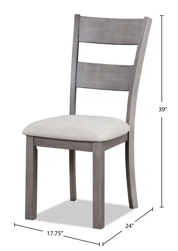 Chaise de salle à manger en tissu polyester, dossier en échelle