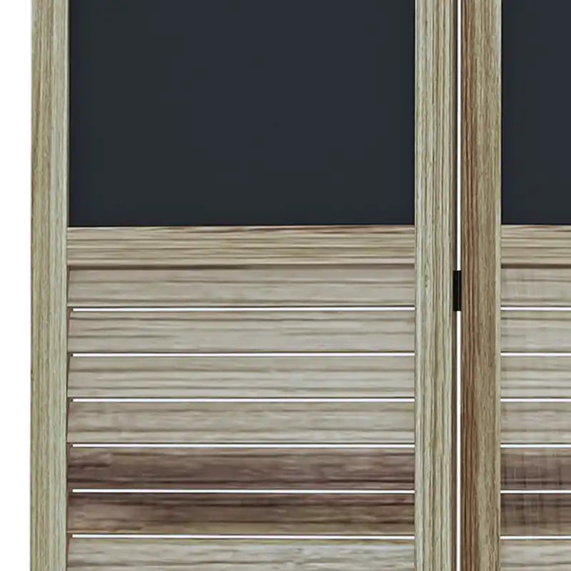 Séparateur de pièce à 4 panneaux avec tableau noir Écran d'intimité pliant