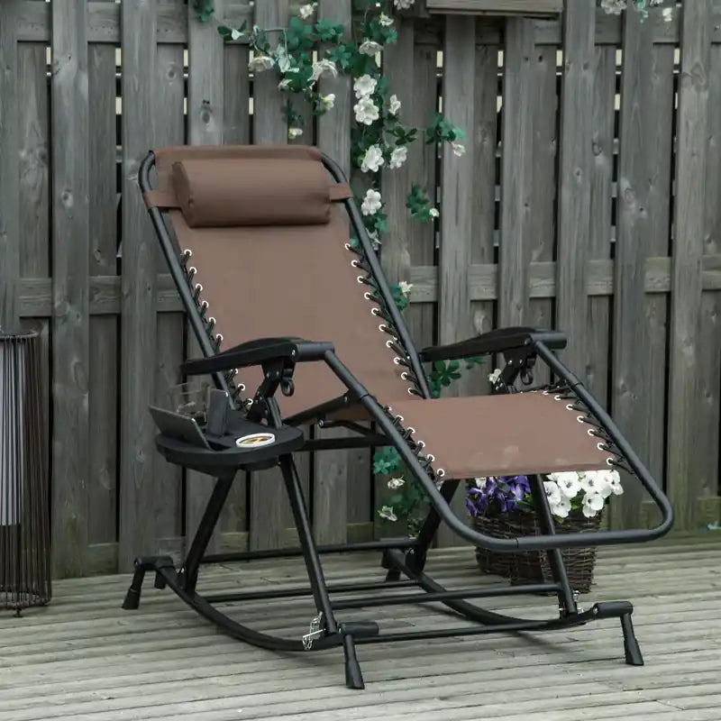 Chaise longue inclinable zéro gravité 2 en 1 réglable marron