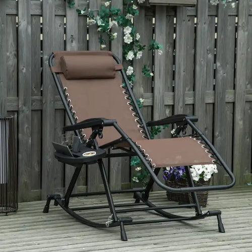 Chaise longue inclinable zéro gravité 2 en 1 réglable marron