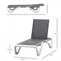 Outsunny Outdoor Chaise Lounge Chair, Patio Aluminum Tanning Chair