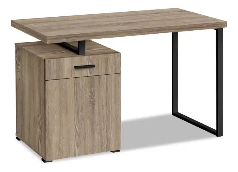 Remi 47.25 Reversible Office Desk with Drawer & Cabinet