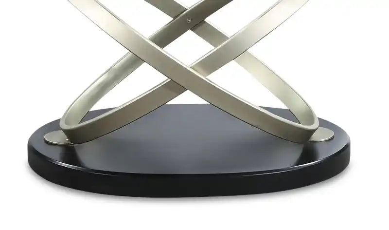 48 table basse ovale moderne en verre – Plateau en verre avec base en métal