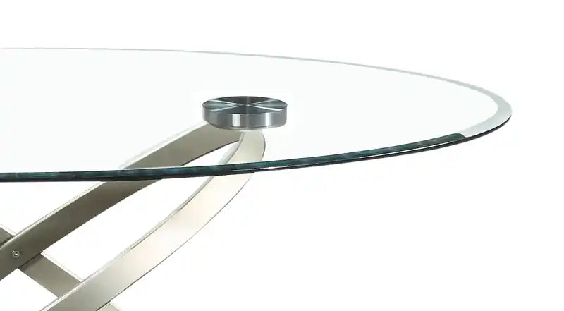48 table basse ovale moderne en verre – Plateau en verre avec base en métal